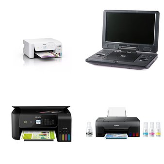 Pallet – 38 Pcs – All-In-One, Inkjet, Other, DVD & Blu-ray Players – Customer Returns – HP, EPSON, Canon, Skullcandy