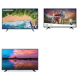 3 Pcs – LED/LCD TVs (46″ – 55″) – Refurbished (GRADE A, GRADE B, No Stand) – SHARP, HISENSE, Samsung