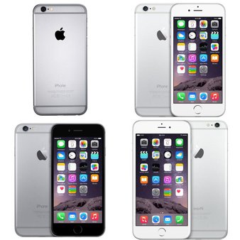 6 Pcs – Apple iPhone 6 – Refurbished (GRADE C – Unlocked) – Models: MG4W2LL/ARW, MG5W2LL/A, NG4J2J/A, MG3F2CL/A