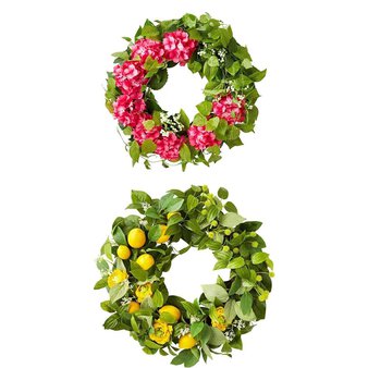 Pallet – 22 Pcs – Decor – Sam’s Club Brand New – Overstock – Mm – 193968191993, 193968192006 – 26″ Hydrangea & Greenery Style Spring Wreath (6″), SFU21SIWR250A 26″ Lemon And Greenery Spring Wreath
