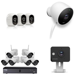 5 Pcs – Security Cameras & Surveillance Systems – Tested Not Working – Netgear, Zmodo Technology, Lorex, Nest