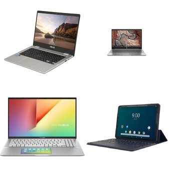 5 Pcs – Laptop Computers – Refurbished (GRADE B, GRADE C – No Power Adapter) – Asus, HP, Onn
