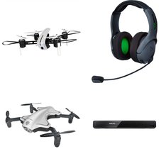 Pallet - 62 Pcs - Drones & Quadcopters Vehicles, Audio Headsets, Microsoft, DVD & Blu-ray Players - Damaged / Missing Parts / Tested NOT WORKING - Protocol, Microsoft, PDP, Philips