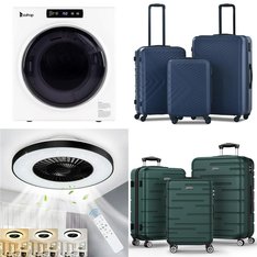 Pallet - 8 Pcs - Luggage, Fans, Laundry, Unsorted - Customer Returns - Travelhouse, Sunbee, Ktaxon, Lasko