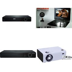 Pallet - 111 Pcs - DVD & Blu-ray Players, Projector, Boombox, Audio Headsets - Customer Returns - SYLVANIA, PROSCAN, RCA, VTECH