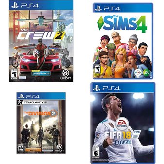 97 Pcs – Sony Video Games – Like New, Used, New – The Crew 2 (PS4), Tom Clancy’s The Division 2 (PS4), The Sims 4 – PlayStation 4, FIFA 18 Standard Edition (PlayStation 4)