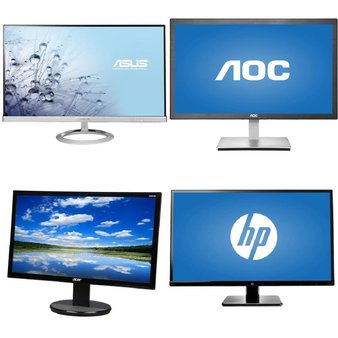 30 Pcs – Computer Monitors – Customer Returns – HP, ACER, AOC, Asus