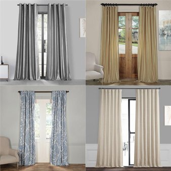 Flash Sale! Pallet – 291 Pcs – Curtains & Window Coverings, Sheets, Pillowcases & Bed Skirts – Mixed Conditions – Eclipse, Fieldcrest, Sun Zero, Madison Park