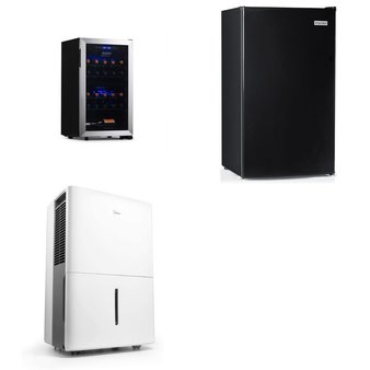 Pallet – 6 Pcs – Refrigerators, Humidifiers / De-Humidifiers – Customer Returns – Igloo, Midea, NewAir