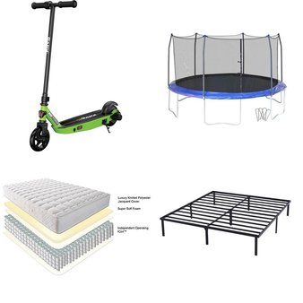 Friday Deals! 2 Pallets – 38 Pcs – Powered, Covers, Mattress Pads & Toppers, Bedroom, Trampolines – Overstock – Razor Power Core, Mainstays, Slumber, Skywalker Trampolines