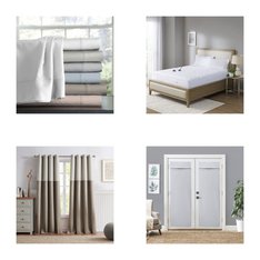 Pallet - 251 Pcs - Curtains & Window Coverings, Lighting & Light Fixtures, Sheets, Pillowcases & Bed Skirts, Bedding Sets - Mixed Conditions - Unmanifested Home, Window, and Rugs, Eclipse, Fieldcrest, Waverly