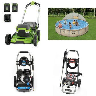 Pallet – 7 Pcs – Pressure Washers, Pools & Water Fun, Unsorted, Mowers – Customer Returns – Hyper Tough, Hart, Coleman, GreenWorks