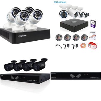 10 Pcs – Security Cameras & Surveillance Systems – Tested Not Working – Night Owl, Swann, LaView