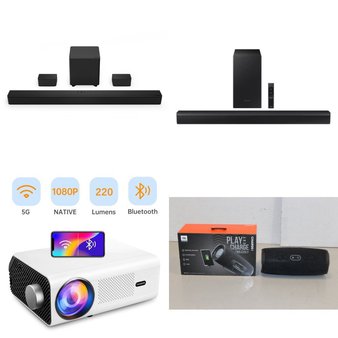 Pallet – 47 Pcs – Speakers, Accessories, Portable Speakers, Projector – Customer Returns – onn., Onn, SANUS, GE