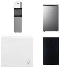 Pallet - 4 Pcs - Bar Refrigerators & Water Coolers, Freezers, Refrigerators - Customer Returns - HISENSE, Galanz, H2O