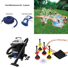 Pallet - 35 Pcs - Pools & Water Fun, Outdoor Play, Leaf Blowers & Vaccums, Patio & Outdoor Lighting / Decor - Customer Returns - Mainstays, Hart, EastPoint Sports, Banzai