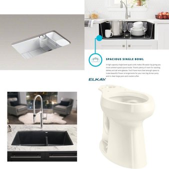 Pallet – 19 Pcs – Kitchen & Bath Fixtures, Hardware – Customer Returns – Kohler, ProFlo, TOTO USA, Toto