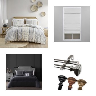 6 Pallets – 721 Pcs – Curtains & Window Coverings, Decor, Sheets, Pillowcases & Bed Skirts, Bedding Sets – Like New or New Customer Returns – JC Penney