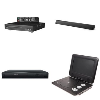 Pallet – 100 Pcs – DVD & Blu-ray Players, Speakers, Projector, Accessories – Customer Returns – onn., Philips, RCA, SYLVANIA