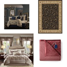 6 Pallets - 691 Pcs - Rugs & Mats, Curtains & Window Coverings, Blankets, Throws & Quilts, Bedding Sets - Mixed Conditions - Unmanifested Home, Window, and Rugs, Unmanifested Bedding, Fieldcrest, Madison Park