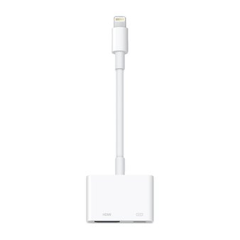 50 Pcs – Apple MD826AM/A Lightning Digital AV Adapter – White – Used, Like New – Retail Ready