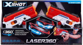 50 Pcs – Zuru 36280 X-Shot Laser360 Double Laser Blaster Pack (2 Laser Blasters, 2 Goggles) – New – Retail Ready