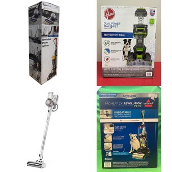 Pallet – 20 Pcs – Vacuums – Damaged / Missing Parts / Tested NOT WORKING – Shark, Tineco, Hoover, Bissell