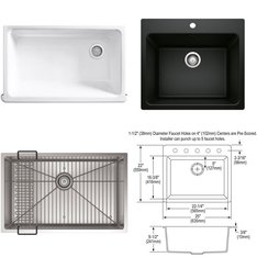 Pallet - 12 Pcs - Kitchen & Bath Fixtures, Hardware - Customer Returns - Kohler, ELKAY, Blanco, Lincoln