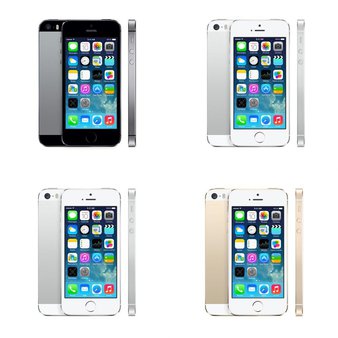 9 Pcs – Apple iPhone 5S – Refurbished (GRADE C – Unlocked) – Models: ME341LL/A, ME345LL/A, ME296LL/A, ME346LL/A – Smartphones