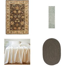 6 Pallets – 351 Pcs – Rugs & Mats, Curtains & Window Coverings, Sheets, Pillowcases & Bed Skirts, Decor – Mixed Conditions – Unmanifested Home, Window, and Rugs, Unmanifested Kitchen and Fixtures, Eclipse, Sun Zero