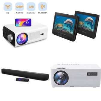 CLEARANCE! Pallet – 35 Pcs – Speakers, Projector, DVD & Blu-ray Players, Home Theatre In a Box – Customer Returns – Philips, Onn, VANKYO, RCA