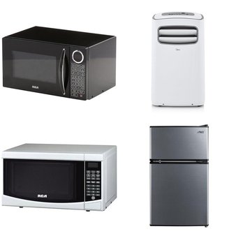 Pallet – 13 Pcs – Microwaves, Air Conditioners – Customer Returns – CURTIS INTERNATIONAL LTD., RCA, Arctic King, Midea
