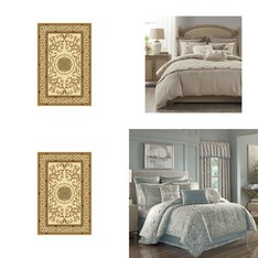 6 Pallets - 242 Pcs - Bedding Sets, Blankets, Throws & Quilts, Curtains & Window Coverings, Sheets, Pillowcases & Bed Skirts - Mixed Conditions - Madison Park, Casual Comfort, Unmanifested Home, Window, and Rugs, North Pole Trading Co
