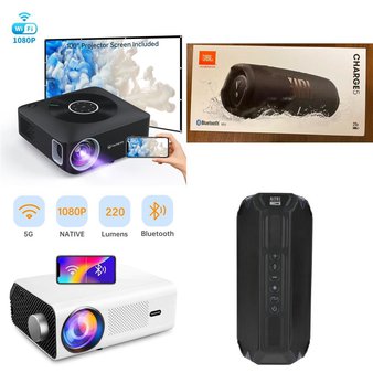 CLEARANCE! Pallet – 54 Pcs – Accessories, Portable Speakers, Projector, DVD & Blu-ray Players – Customer Returns – Altec Lansing, Govee, Antop, VANKYO