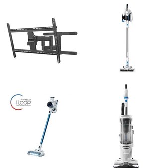 CLEARANCE! 3 Pallets – 51 Pcs – Vacuums, TV Stands, Wall Mounts & Entertainment Centers, Accessories, Stereos – Customer Returns – Hart, Sanus VuePoint, Tineco, Hoover