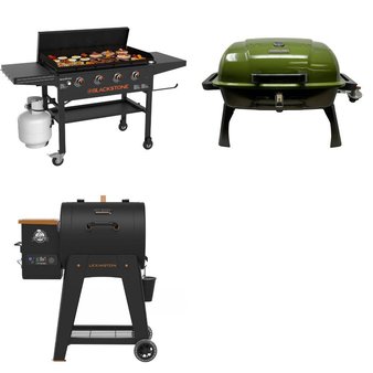 Pallet – 3 Pcs – Grills & Outdoor Cooking – Customer Returns – Blackstone, Ozark Trail, Pit Boss