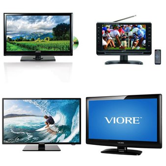 5 Pcs – LED/LCD TVs (19″ – 24″) – Refurbished (GRADE A, GRADE B) – ELEMENT, VIORE, Axess, SUPERSONIC