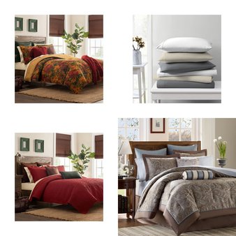 6 Pallets – 598 Pcs – Curtains & Window Coverings, Bedding Sets, Sheets, Pillowcases & Bed Skirts, Blankets, Throws & Quilts – Mixed Conditions – Eclipse, Madison Park, Fieldcrest, Casual Comfort