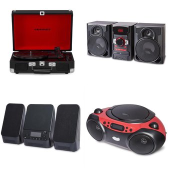 Pallet – 70 Pcs – Accessories, Receivers, CD Players, Turntables, Speakers, Boombox – Customer Returns – onn., Onn, CROSLEY , One For All
