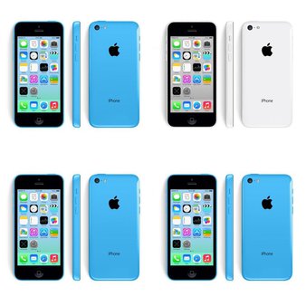 11 Pcs – Apple iPhone 5C – Refurbished (GRADE B – Unlocked) – Models: ME597LL/A, MF154LL/A, MGFP2LL/A, IP5C-8GB-Blue-Virgin – Smartphones