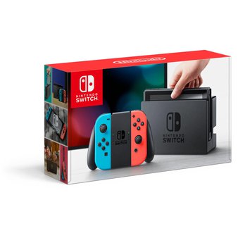 8 Pcs – Nintendo HACSKABAA Switch Gaming Console with Neon Blue and Neon Red Joy-Con – Refurbished (GRADE A) – Video Game Consoles