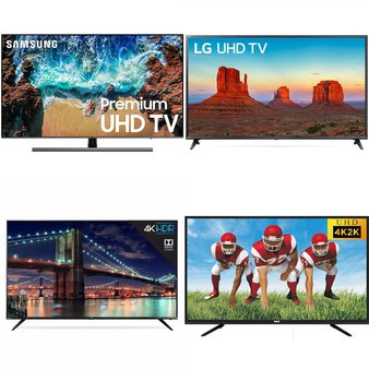 4 Pcs – LED/LCD TVs (46″ – 55″) – Refurbished (GRADE A, GRADE B, No Stand) – TCL, LG, Samsung, RCA