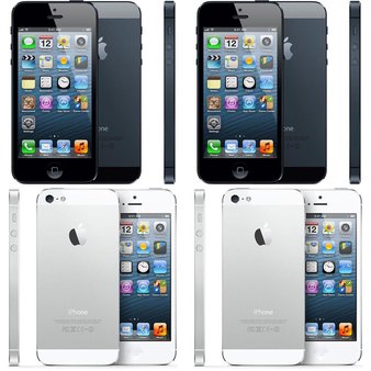 5 Pcs – Apple iPhone 5 – Refurbished (GRADE B, GRADE C – Unlocked) – Models: MD655LL/A, MD294LL/A, MD654LL/A, MD097LL/A – Smartphones
