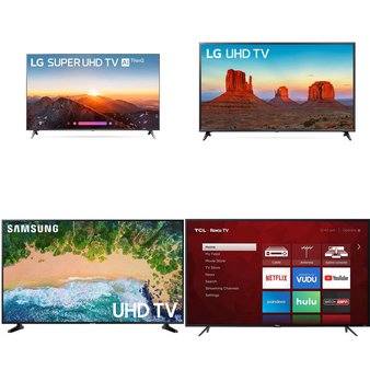 4 Pcs – LED/LCD TVs (58″ – 65″) – Refurbished (GRADE A, GRADE B, No Stand) – LG, Samsung, TCL