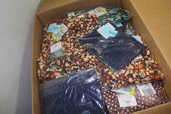 1 Parcel Box – 67 Pcs – Like New and New Apparel – Dress Shirts, Dresses & Skirts, T-Shirts, Polos, Sweaters – JC Penney