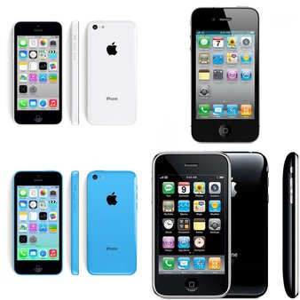 4 Pcs – Apple iPhone (Mixed Models)- BRAND NEW, GRADE A – Locked – Models: MC555LL/A – T, MD234LL/A – T, ME493LL/A – T, ME495LL/A – T