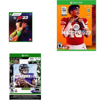 41 Pcs – Microsoft Video Games – New – WWE 2K23 for (Xbox Series X), Madden NFL 21 (Xbox One), Madden NFL 20 (XB1)