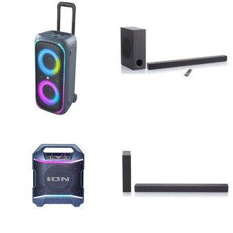 Pallet – 19 Pcs – Speakers, Portable Speakers, Accessories, CD Players, Turntables – Customer Returns – onn., SANUS, ION Audio, Ion