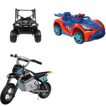 Pallet – 3 Pcs – Vehicles, Outdoor Sports – Customer Returns – Spider-Man, Razor, Realtree