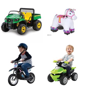 Pallet – 4 Pcs – Vehicles – Customer Returns – Peg Perego, Razor, Adventure Force, STABLE BUDDIES